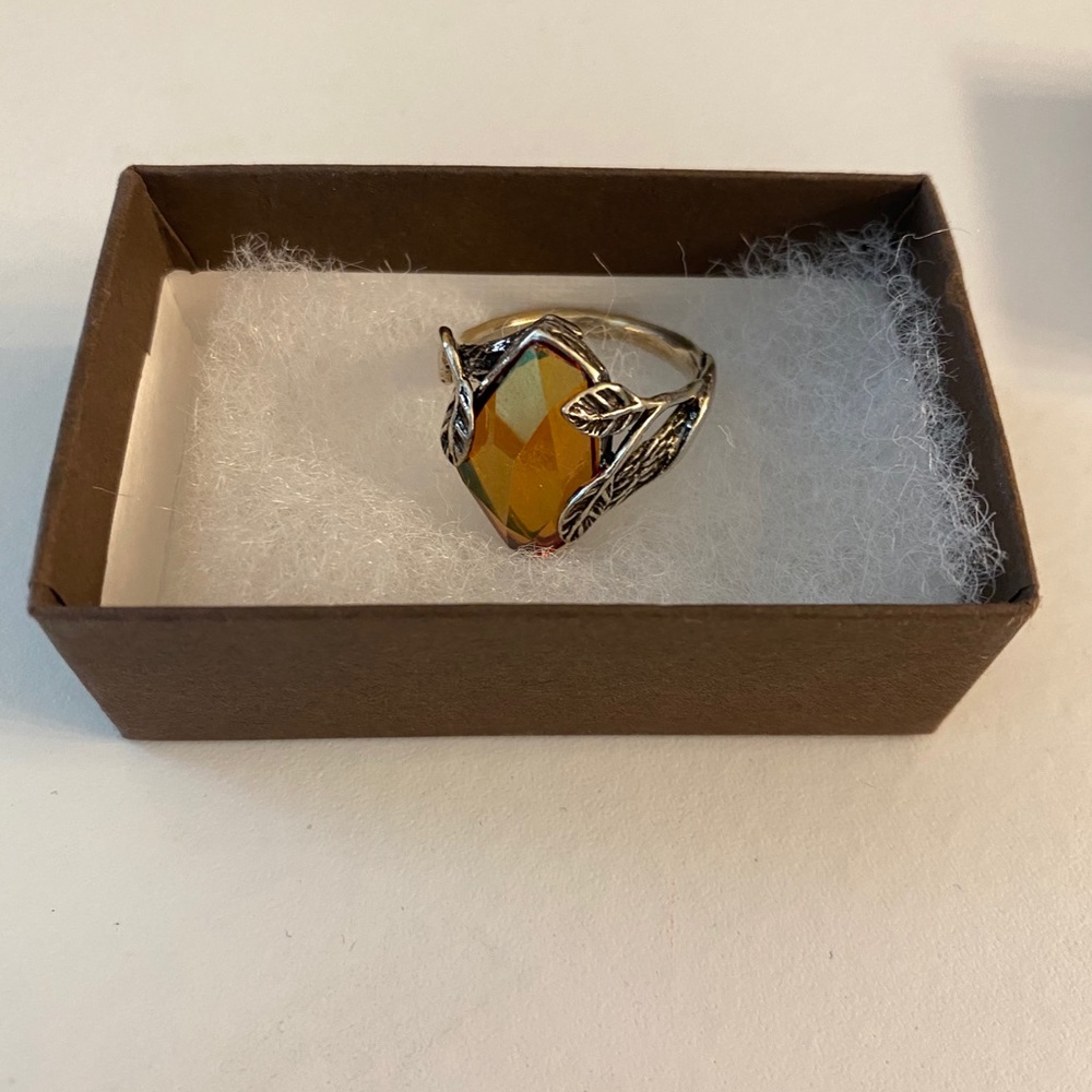 Silpada Amber ring medieval bohemian